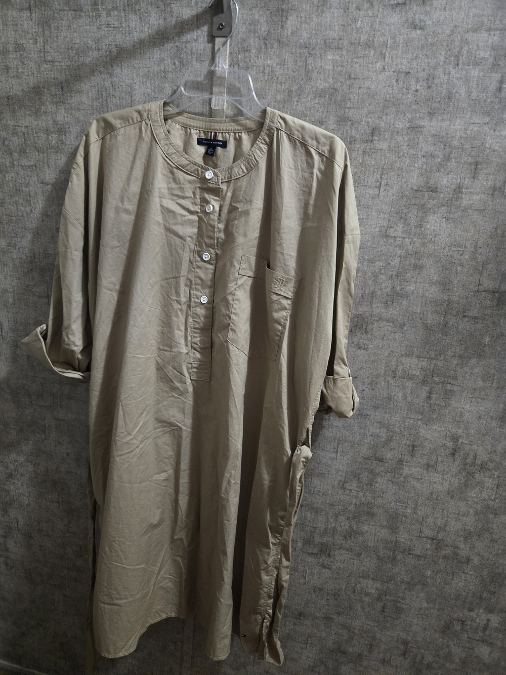 Tommy Hilfiger Beige Button-Front Shirt Dress